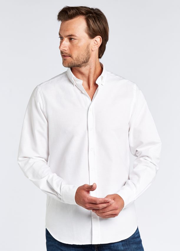ropa cl Dubarry hombres camisa Oxford Castlecove blanco 4826BV972
