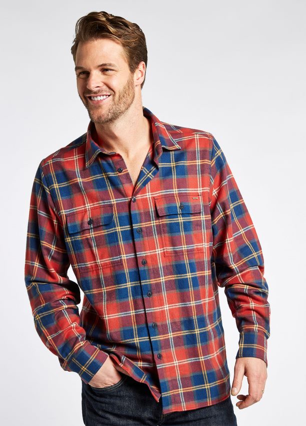 ropa cl Dubarry hombres camisa de franela a cuadros shelbourne índigo 4826BV1025 ropa cl Dubarry hombres camisa de franela a cuadros shelbourne índigo 4826BV1025