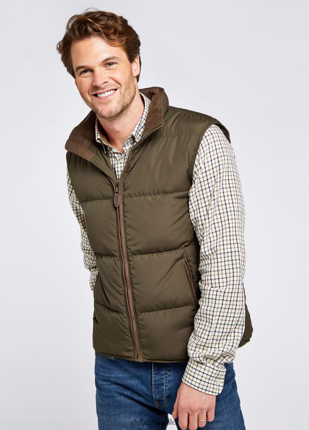 ropa cl Dubarry hombres chaleco de plumas Graystown aceituna 4826BV1012