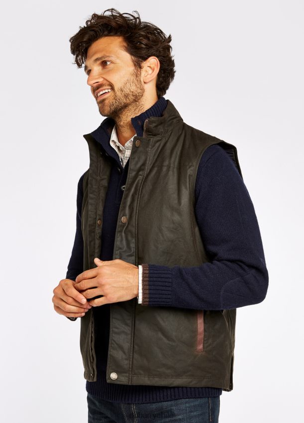 ropa cl Dubarry hombres chaleco encerado mayfly aceituna 4826BV1001