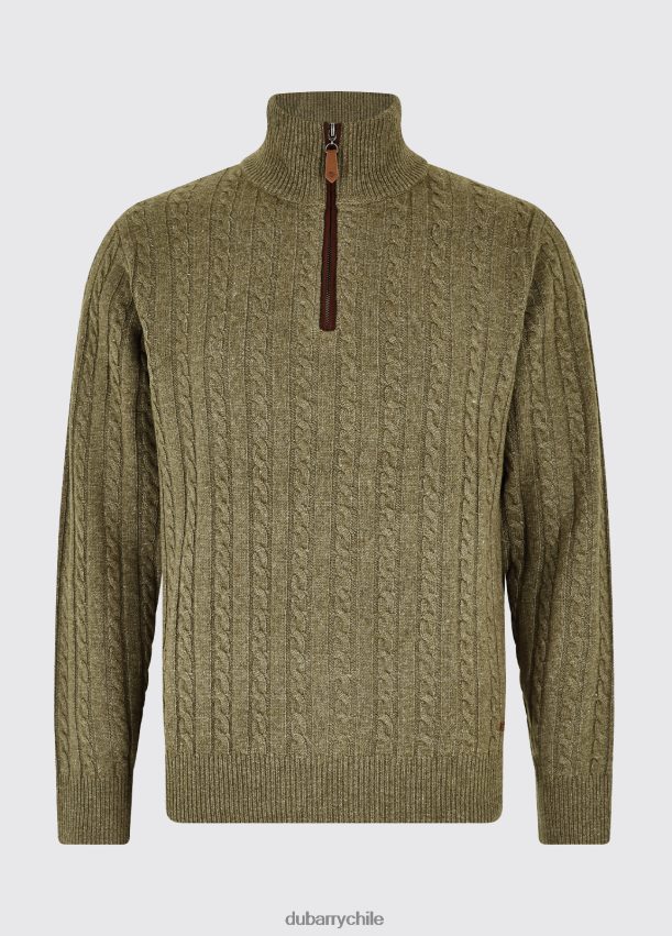 ropa cl Dubarry hombres suéter cronin con cremallera en el cuello verde oscuro 4826BV1088