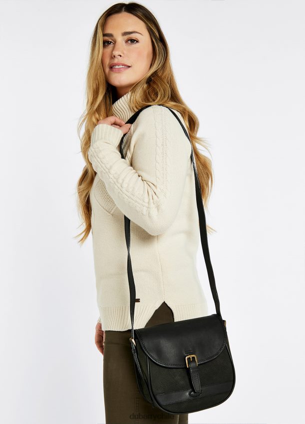 accesorios cl Dubarry mujer bolso alforja clara de cuero negro 4826BV355