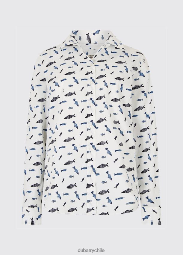 ropa cl Dubarry mujer camisa con estampado de flores de cerezo blanco 4826BV158