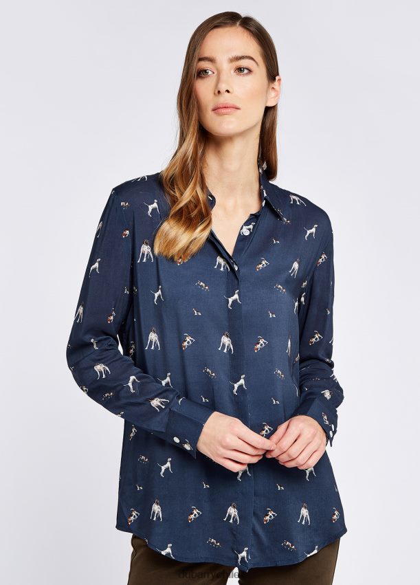 ropa cl Dubarry mujer camisa con estampado de sabueso Daphne Armada 4826BV707