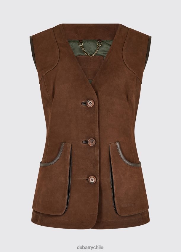 ropa cl Dubarry mujer chaleco allendale de cuero nuez 4826BV232