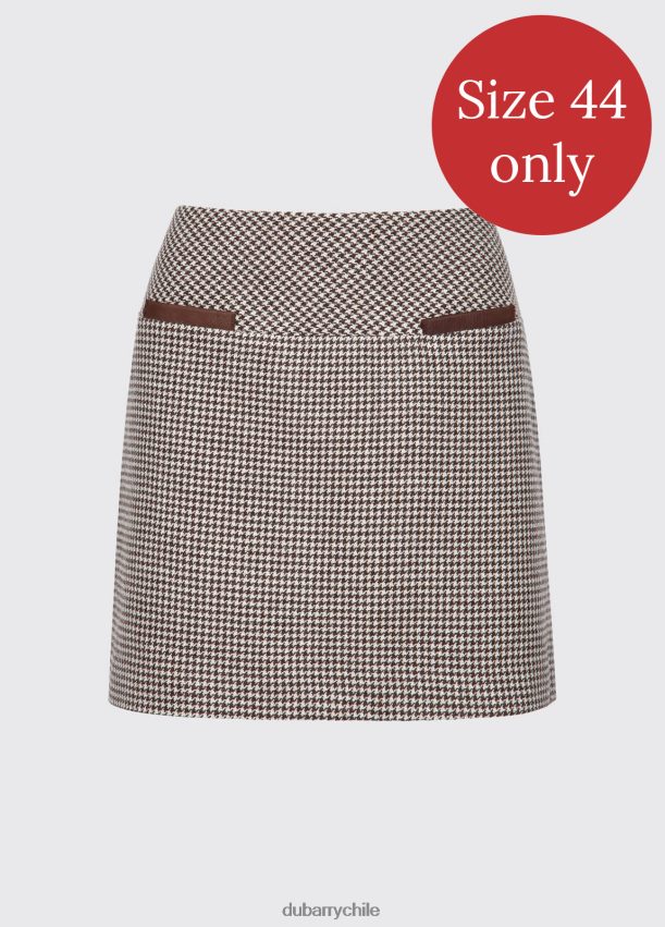 ropa cl Dubarry mujer minifalda de tweed con trébol cafetería 4826BV642