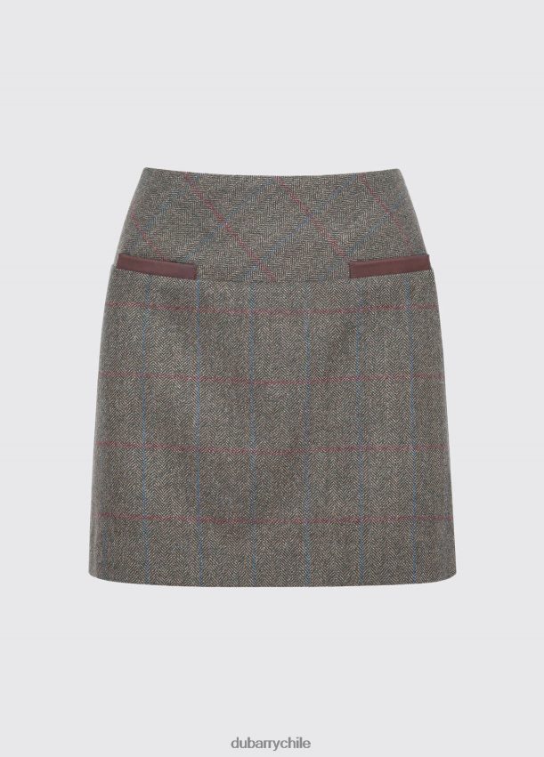ropa cl Dubarry mujer minifalda de tweed con trébol musgo 4826BV580